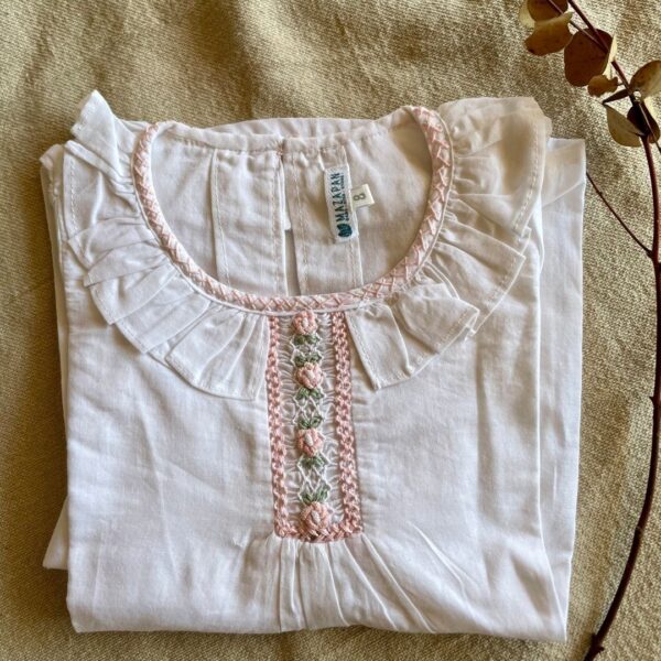 Blusa Luisa Bordado Rosa Claro